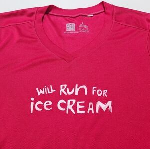 Pink 'Will Run for Ice Cream' Short Sleeve Tee